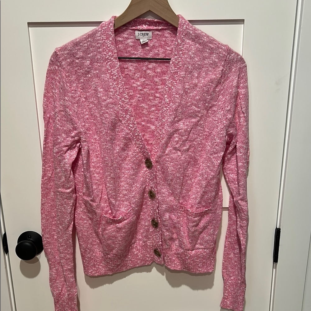 J. Crew factory Pink Cardigan Sweater Classic V-Neck
